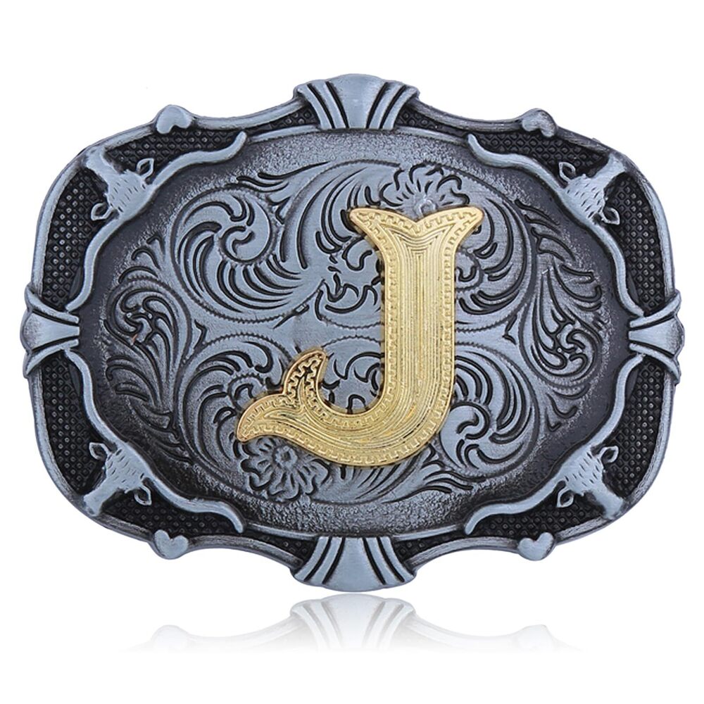 5129 Wstern Cowboy Belt Buckle Initial Letters ABCDJMR Texas Rodeo Belt